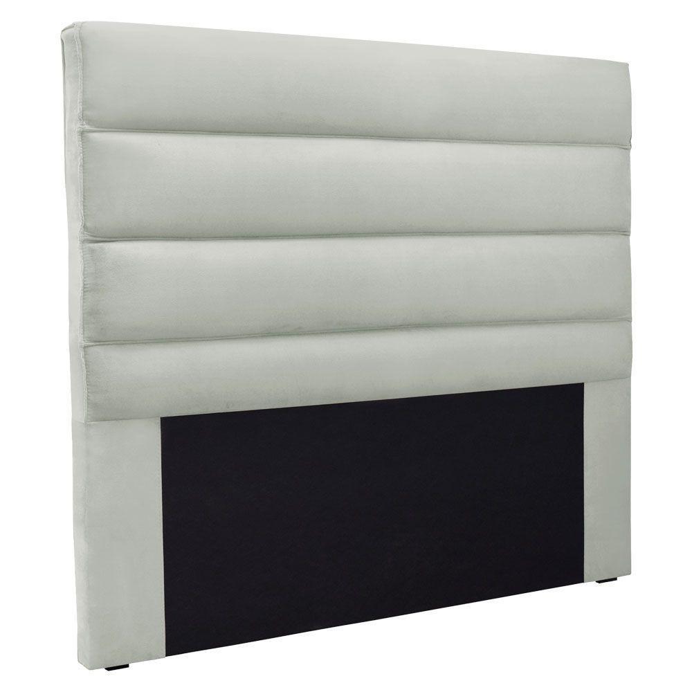 Cabeceira Queen 1,60m La Italiana Veludo Cinza Prata - 1