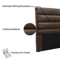 Cabeceira Solteiro 0,90m La Italiana Veludo Marrom - Pallazio - 3