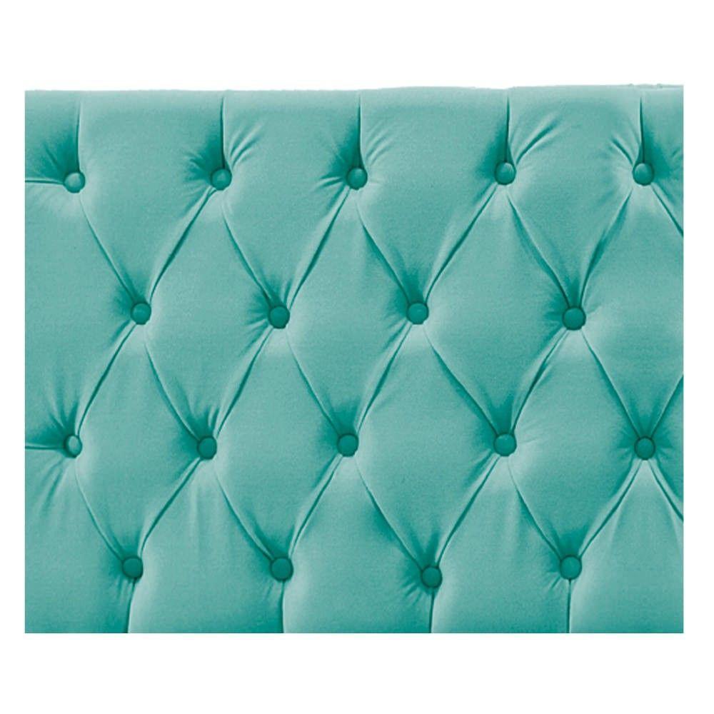 Cabeceira Sofia 195 Cm King Size Suede Azul Tiffany - 3
