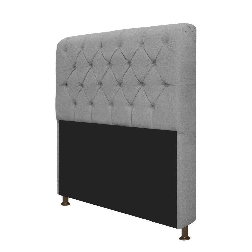 Cabeceira Lady e Recamier Ari 160 Cm Queen Size Suede Cinza - 3