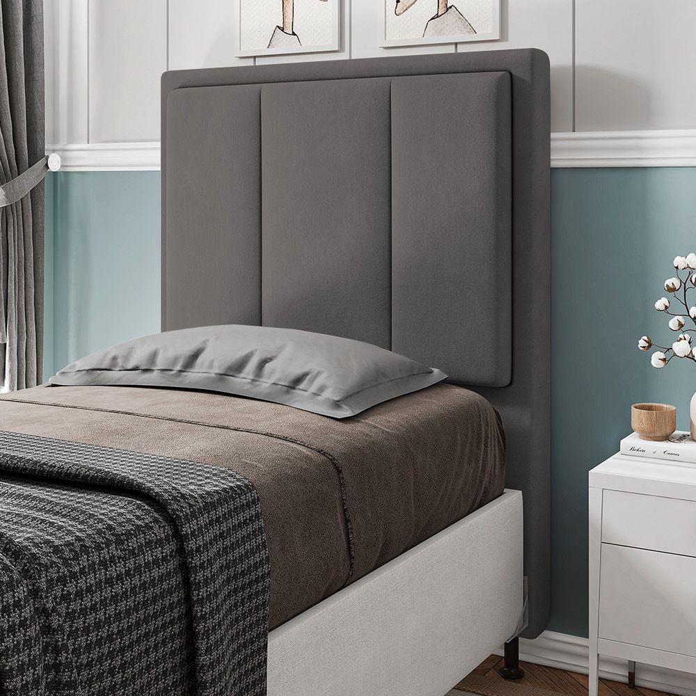 Cabeceira Opala Cama Box Solteiro 90cm Suede Grafite - 4