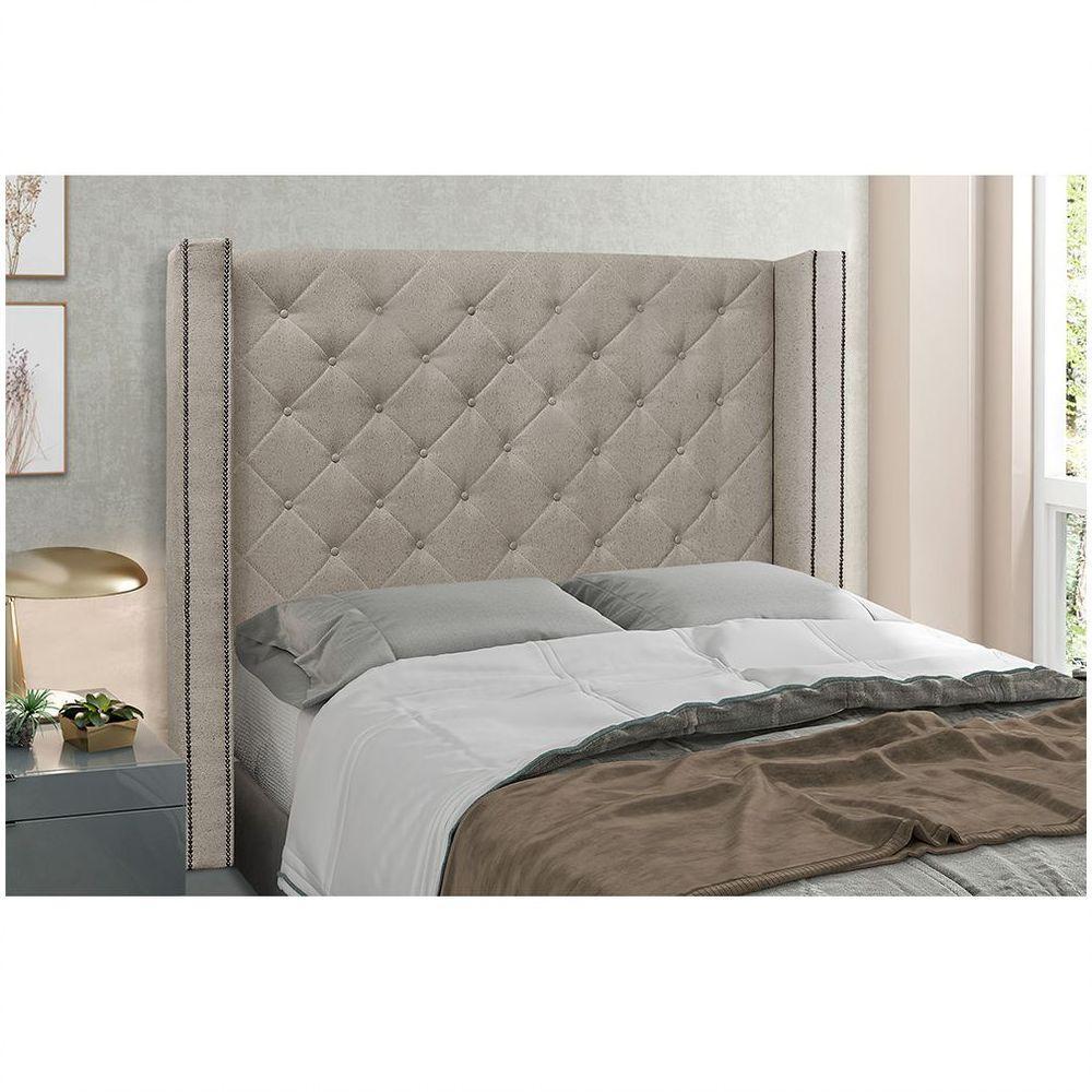 Cabeceira Vicenza Cama Box King 195 Cm Linho Areia - 4