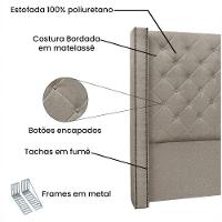Cabeceira Vicenza Cama Box King 195 Cm Linho Areia - 3