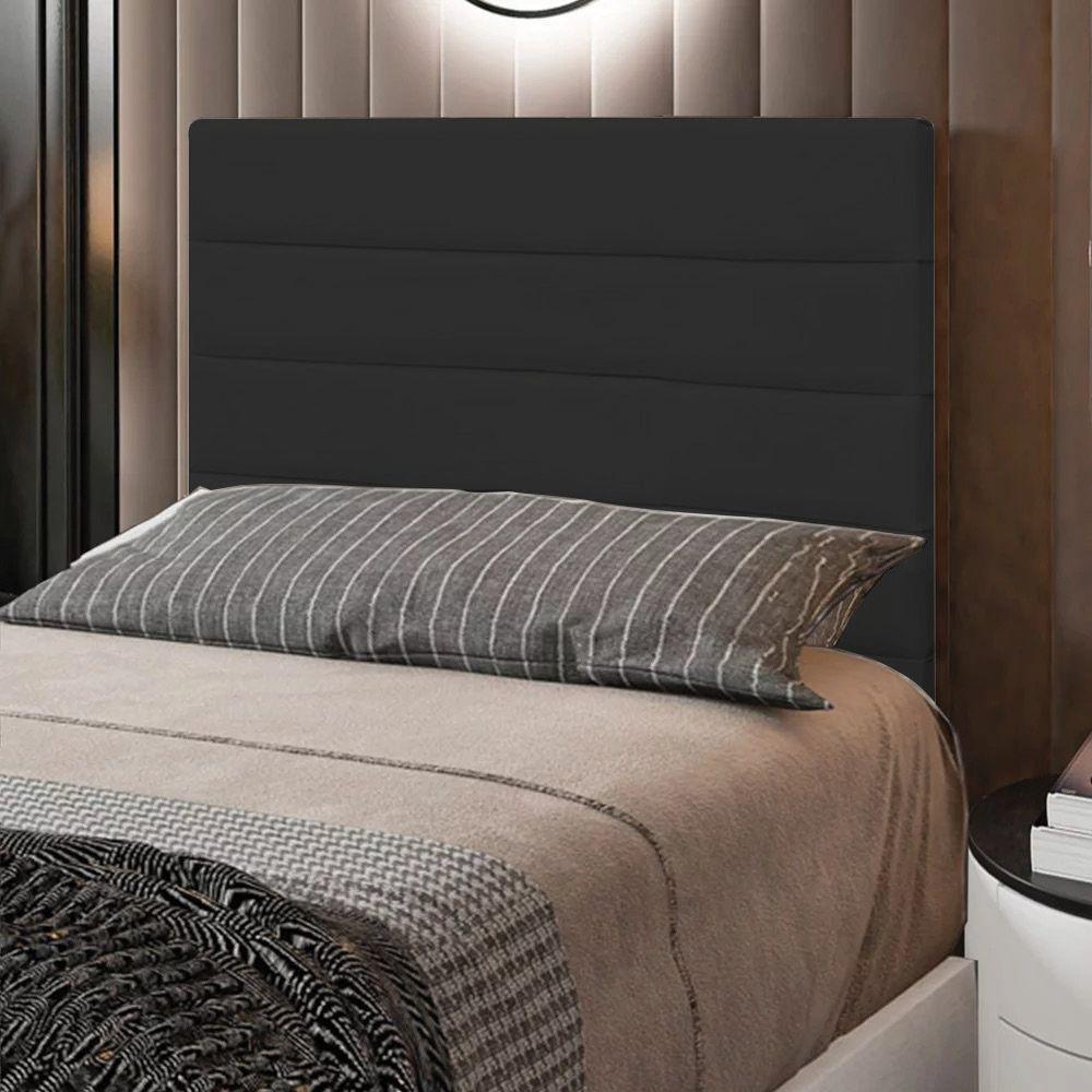 Cabeceira Rubi Cama Box Solteiro 90cm Suede Preto - 3