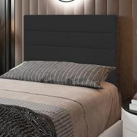 Cabeceira Rubi Cama Box Solteiro 90cm Suede Preto - 5