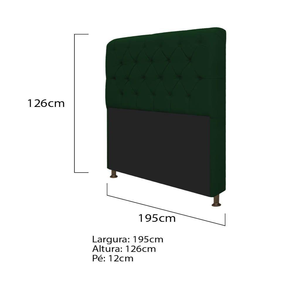Cabeceira Lady e Recamier Félix 195 Cm King Size Suede Verde - 2