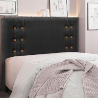 Cabeceira Casal 1,40m Genova Veludo Preto Pallazio - 3