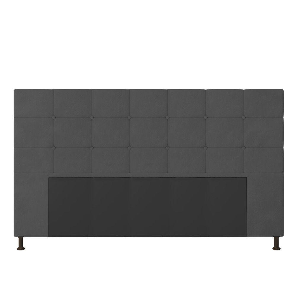 Cabeceira Cama Box King 195cm Suede Grafite - 1