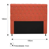 Cabeceira Cristal 195cm King Size com Strass Suede Terracota - 2