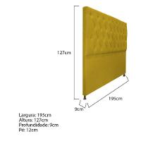 Cabeceira Sofia 195 Cm King Size Suede Amarelo