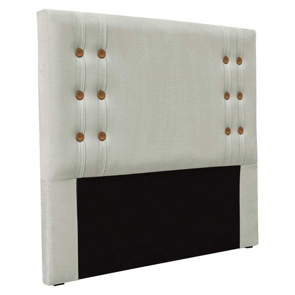 Cabeceira King 1,95m Genova Veludo Pallazio Cinza Prata - 1