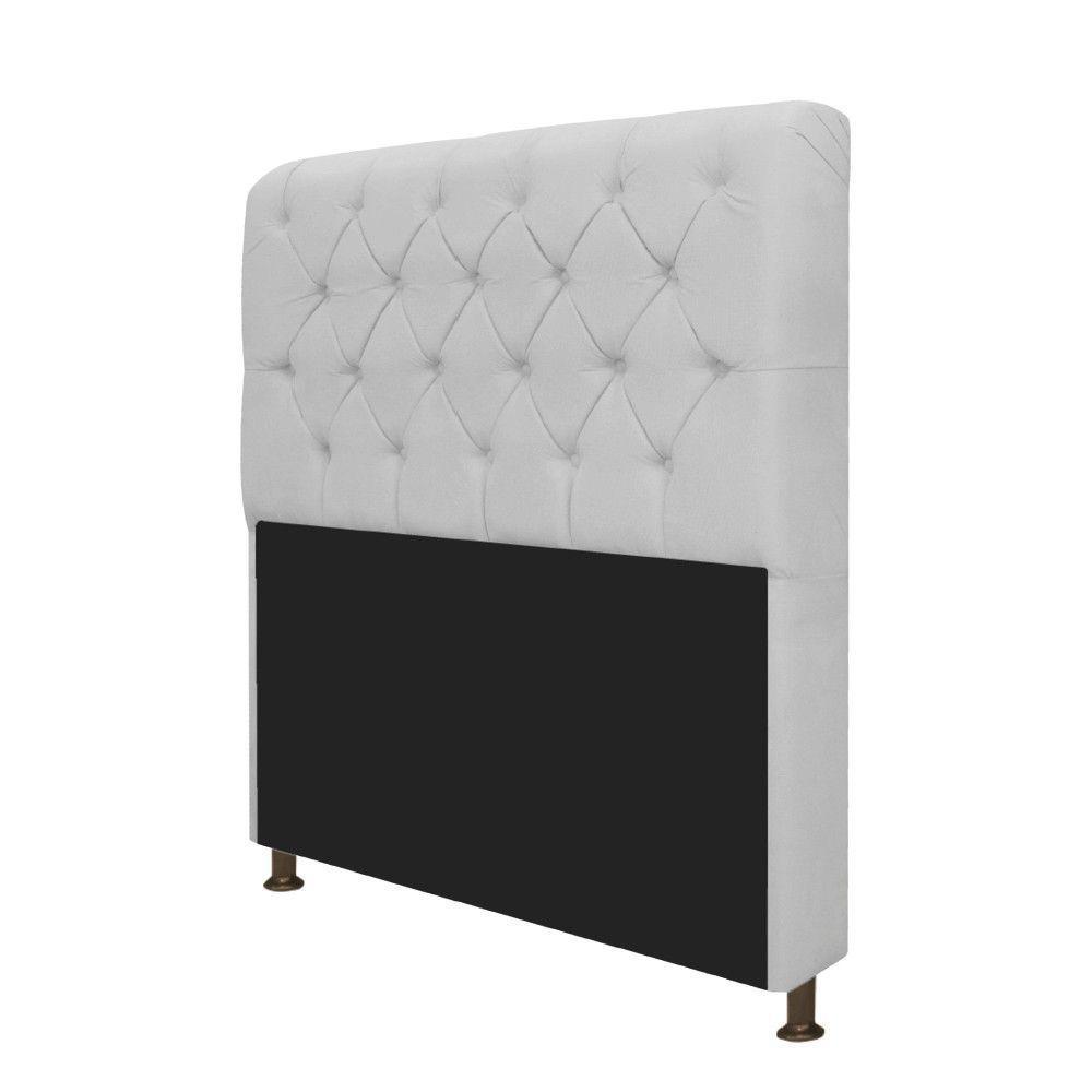 Cabeceira Lady e Recamier Ari 160Cm Queen Size Suede Branco - 2