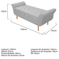 Cabeceira Lady e Recamier Ari 160Cm Queen Size Suede Branco