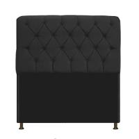 Kit Cabeceira Lady e Recamier Ari 140 Cm Casal Suede Preto - 6