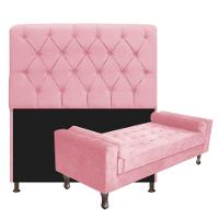 Cabeceira Lady e Recamier Félix 195 Cm King Size Rosa Bebê - 1