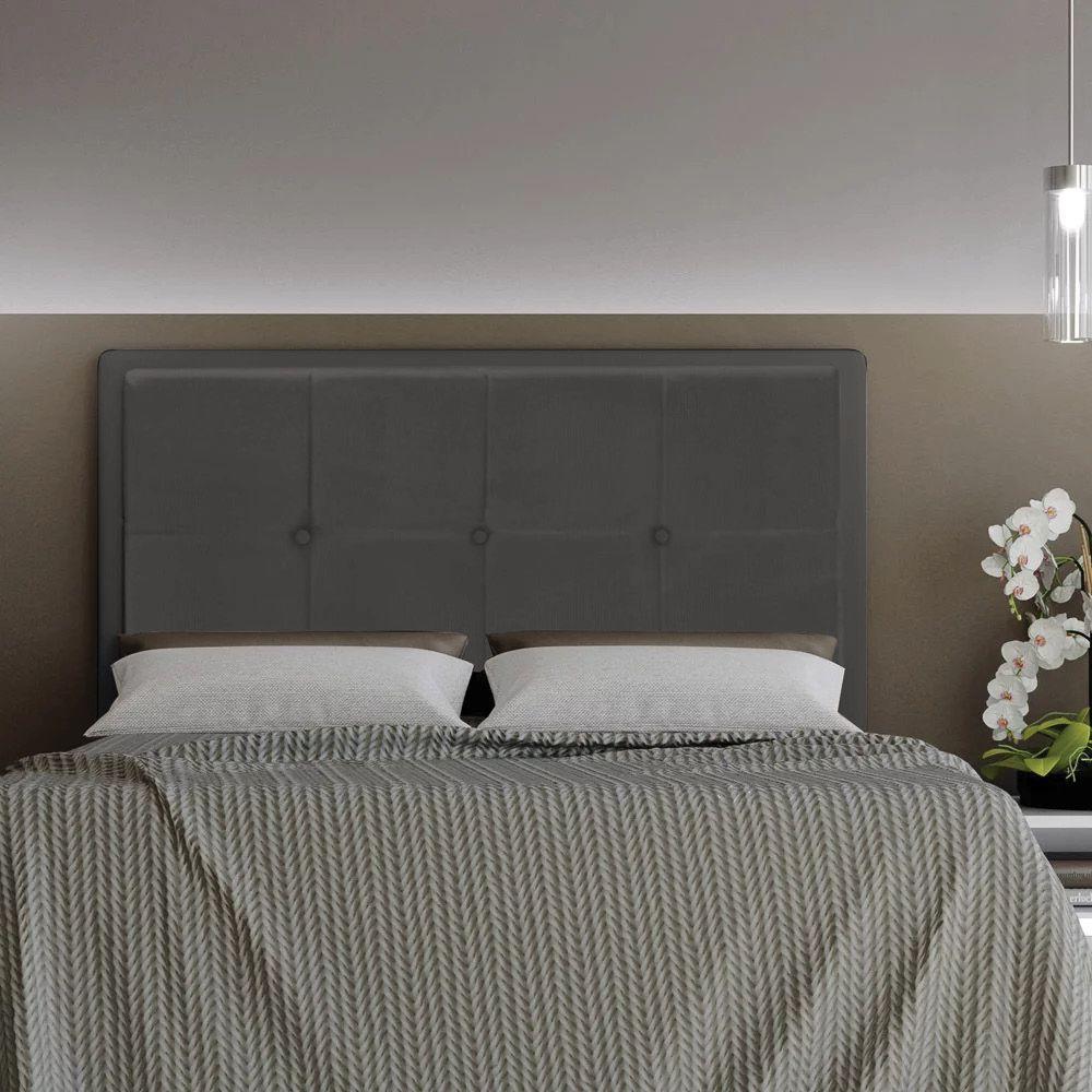Cabeceira Ametista Cama Box Casal 140cm Suede Grafite - 3