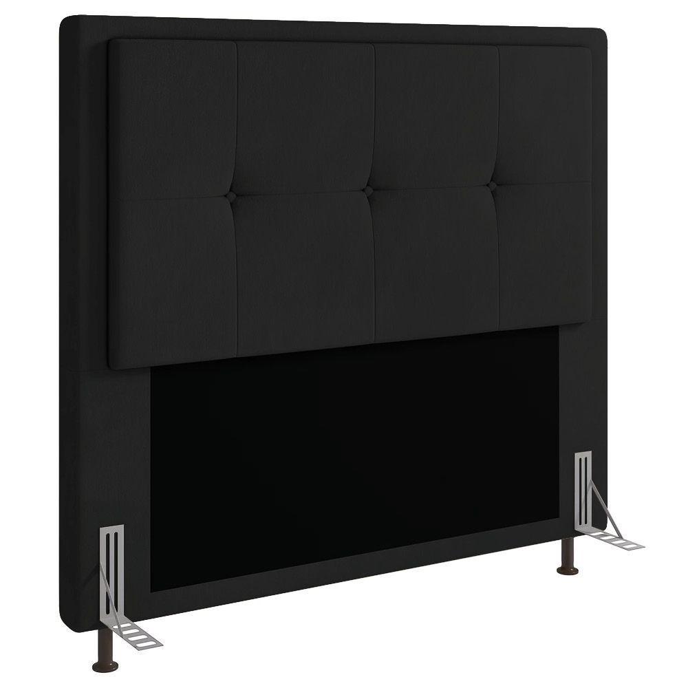 Cabeceira Ametista Cama Box Casal 140cm Suede Preto - 4