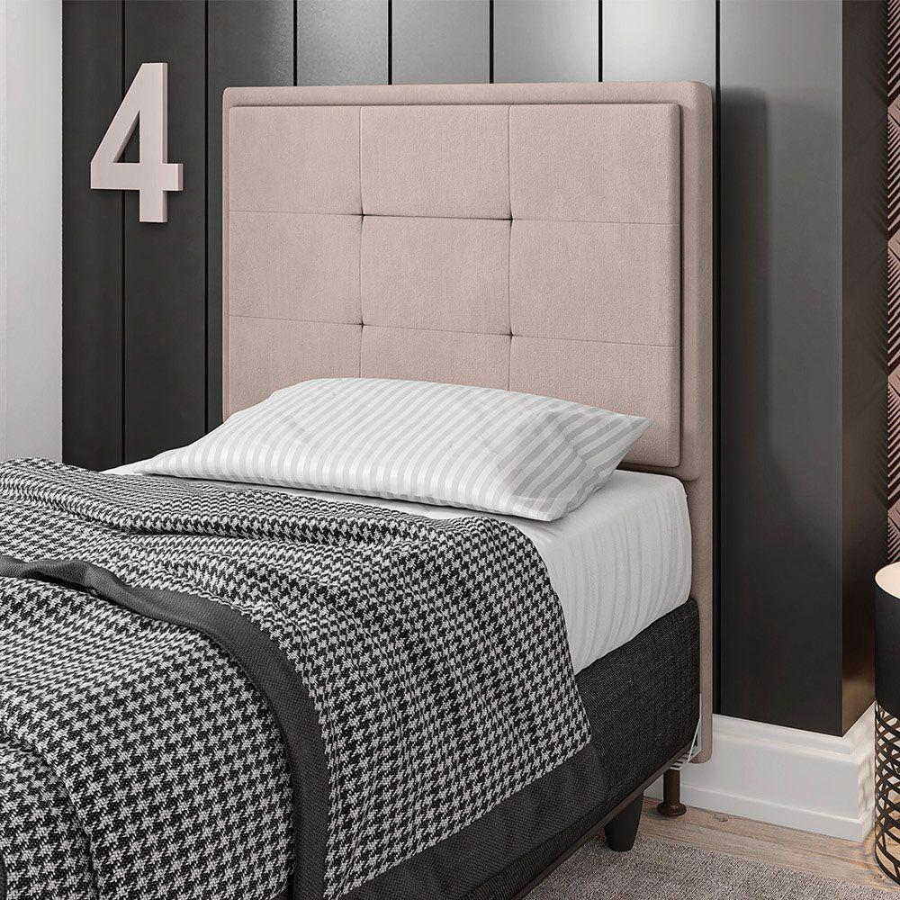 Cabeceira Onix Cama Box Solteiro 90cm Suede Bege - 2