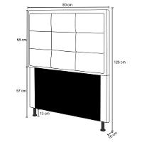 Cabeceira Onix Cama Box Solteiro 90cm Suede Bege - 7