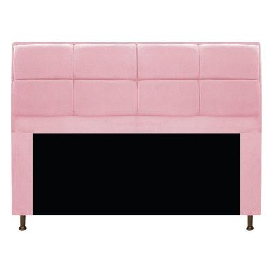 Cabeceira Munique 195cm King Size Suede Rosa Bebê