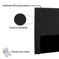Cabeceira Queen 1,60m Esmeralda Veludo - Pallazio Preto - 3