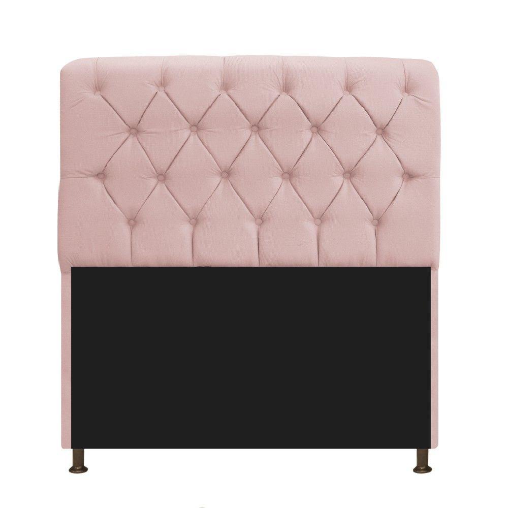 Cabeceira Lady e Recamier Ari 160Cm Queen Size Suede Rosê - 6