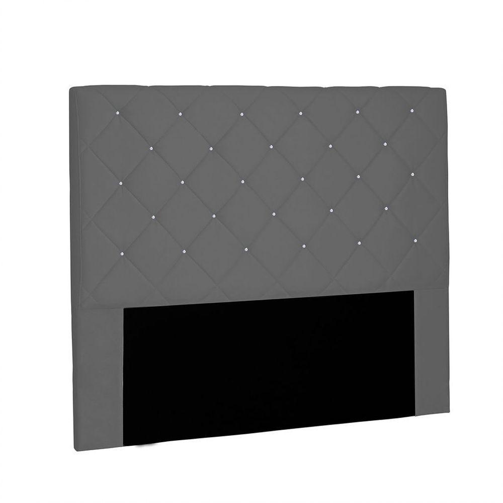Cabeceira Tania Cama Box Solteiro 90Cm Suede Cinza - 1