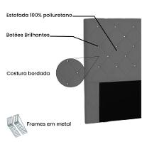 Cabeceira Tania Cama Box Solteiro 90Cm Suede Cinza - 3