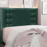 Cabeceira Queen 1,60m Genova Veludo Verde Floresta Pallazio - 4