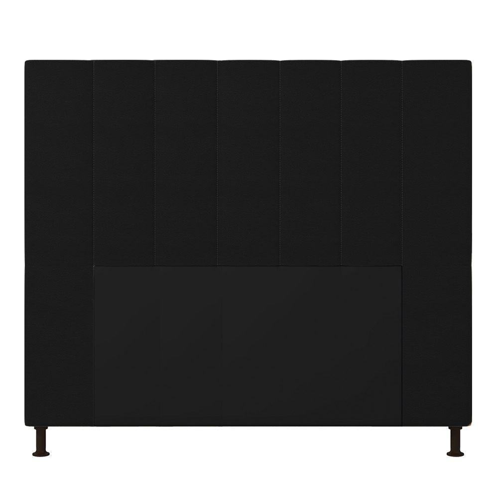 Cabeceira Cama Box Casal 140cm Corino Preto - 1