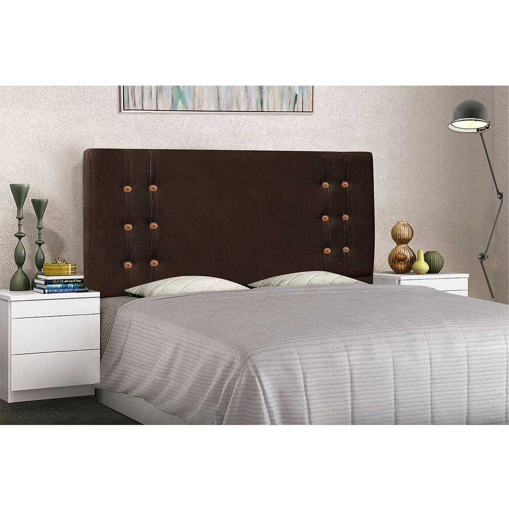 Cabeceira Gênova Para Cama Box Solteiro 90cm Suede Café - 4