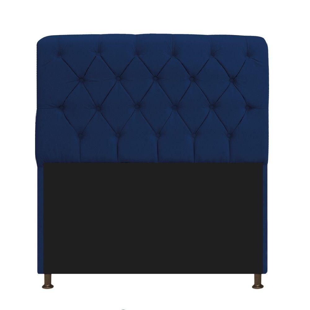 Cabeceira Lady e Recamier Ari 90Cm Solteiro Azul Marinho - 6