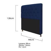 Cabeceira Lady e Recamier Ari 90Cm Solteiro Azul Marinho - 3