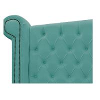 Kit Cabeceira E Calçadeira Veneza 195 Cm King Size Suede Azul Tiffany