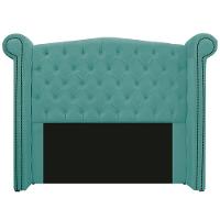 Kit Cabeceira E Calçadeira Veneza 195 Cm King Size Suede Azul Tiffany - 8