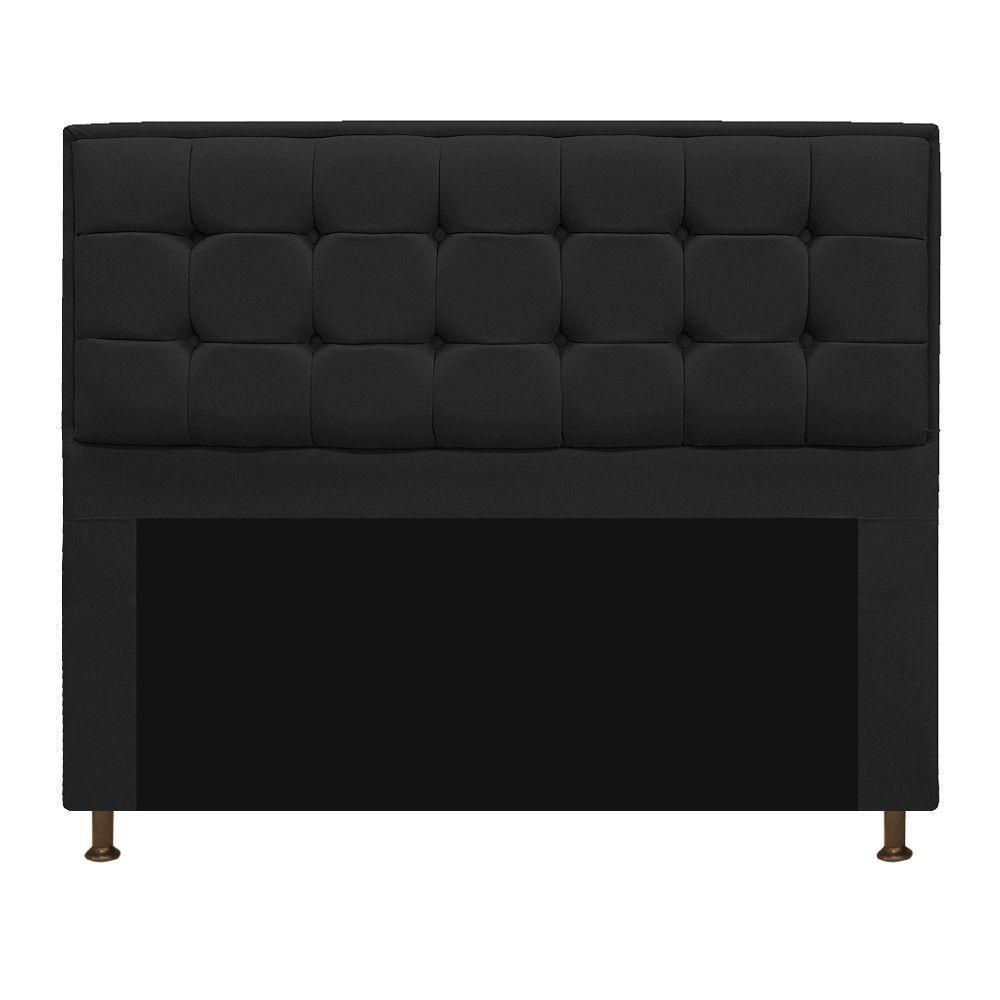Cabeceira Copenhague 160cm Queen Size Suede Preto - 1
