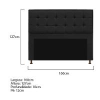 Cabeceira Copenhague 160cm Queen Size Suede Preto - 2