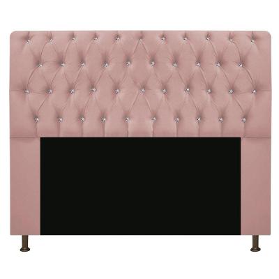 Cabeceira Com Strass 195Cm Queen Size Suede Rosê