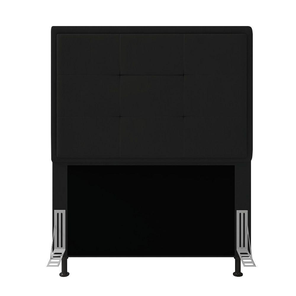 Cabeceira Onix Cama Box Solteiro 90cm Suede Preto - 4