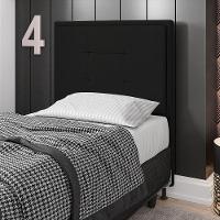 Cabeceira Onix Cama Box Solteiro 90cm Suede Preto - 3