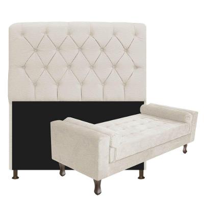 Cabeceira Lady e Recamier Félix 140 Cm Casal Bege