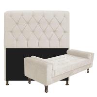 Cabeceira Lady e Recamier Félix 140 Cm Casal Bege - 1