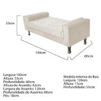 Cabeceira Lady e Recamier Félix 140 Cm Casal Bege
