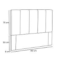 Cabeceira Arizona Cama Box Solteiro 90Cm Corino Preto - 5