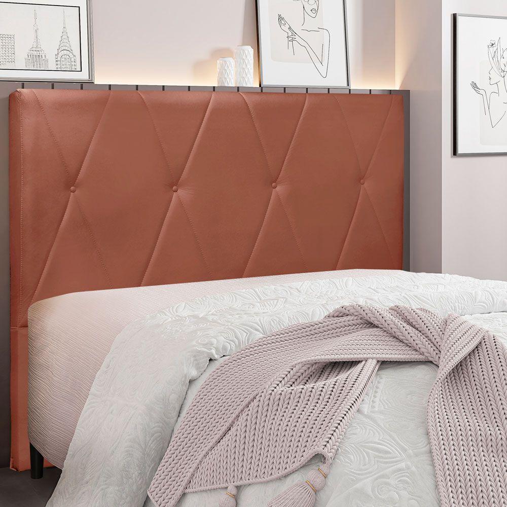 Cabeceira Casal 1,40m Aquilla Veludo Cobre - Pallazio - 4