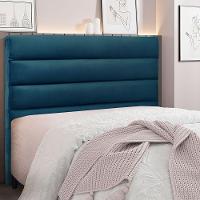 Cabeceira King 1,95m La Italiana Veludo Azul Marinho - Pallazio - 4