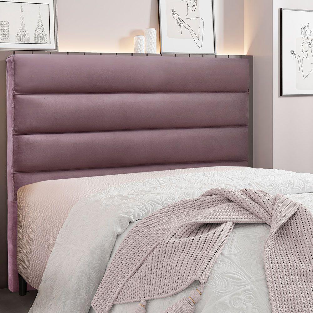 Cabeceira Queen 1,60m La Italiana Veludo Uva - 4