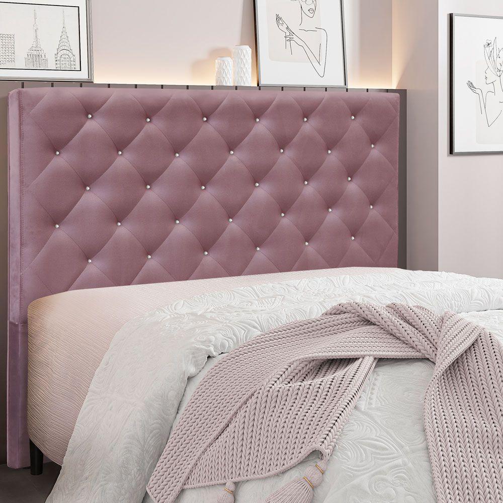 Cabeceira Queen 1,60m Tânia Veludo Uva - Pallazio - 4