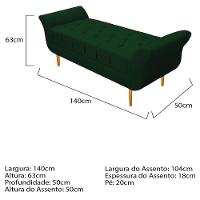 Kit Cabeceira Lady e Recamier Ari 140 Cm Casal Suede Verde