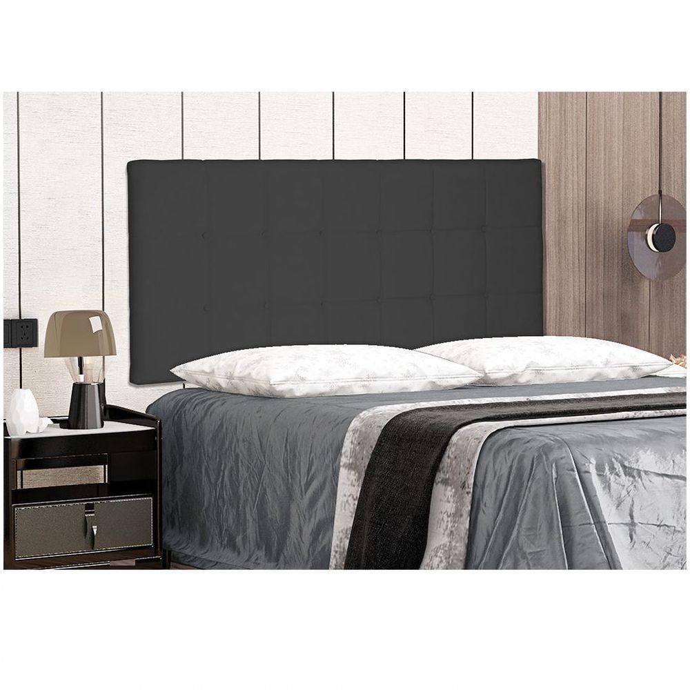 Cabeceira Painel Verona Casal 140cm Suede Preto - 4